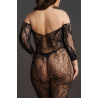 Le Désir Combinaison ouverte Grande Taille LACE SLEEVED - Noir